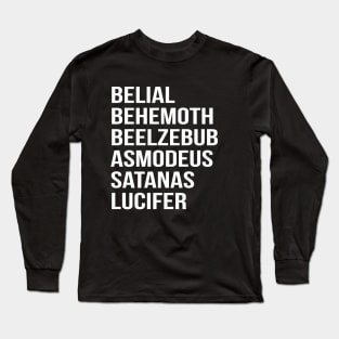 Satanic Names Shirt Long Sleeve T-Shirt